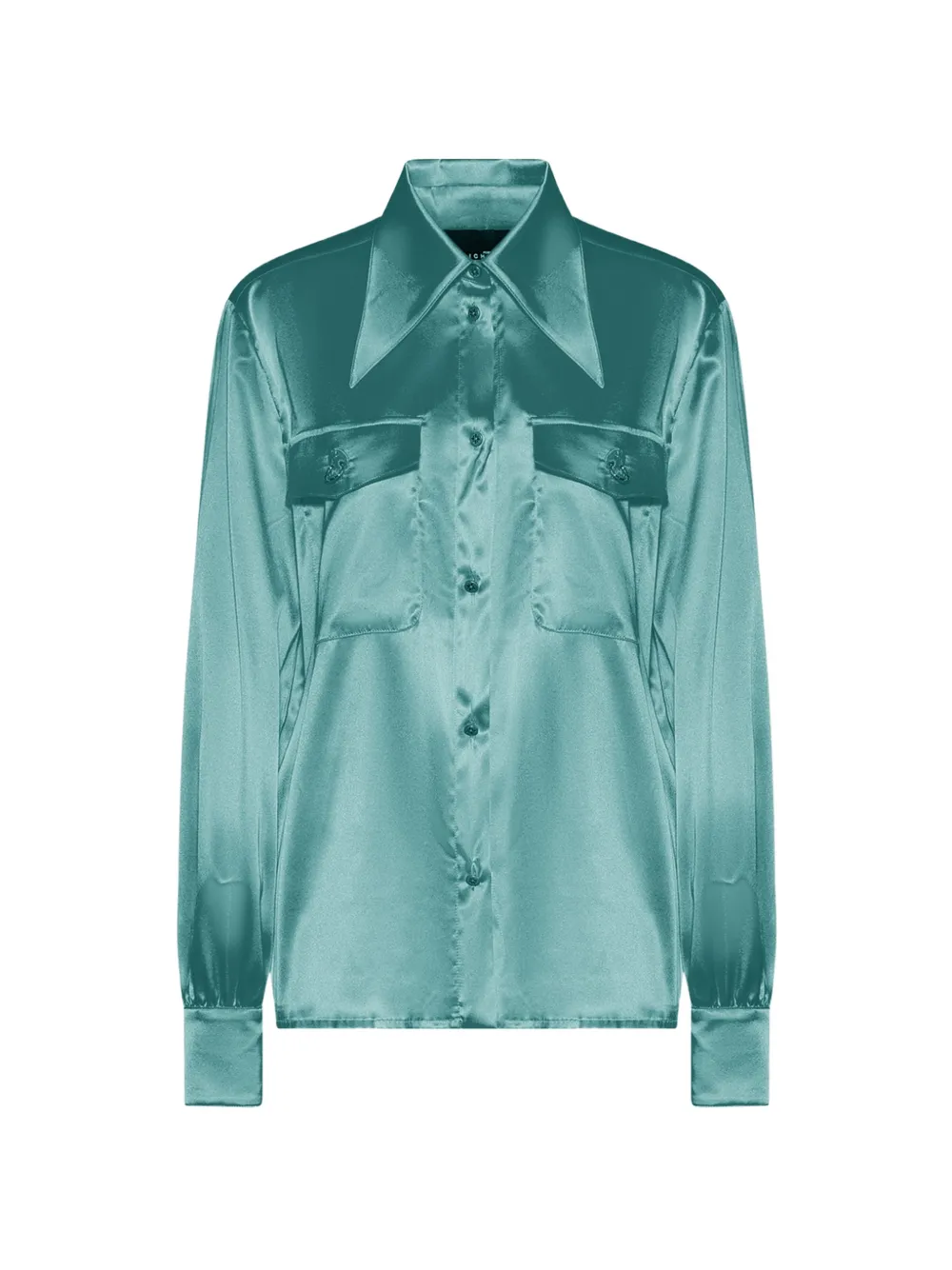 John Richmond satin-finish button-up shirt - Blue