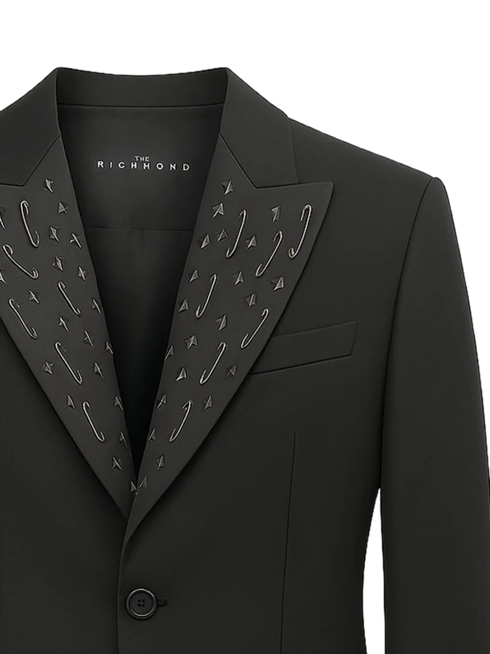 John Richmond Blazer verfraaid met speld Zwart