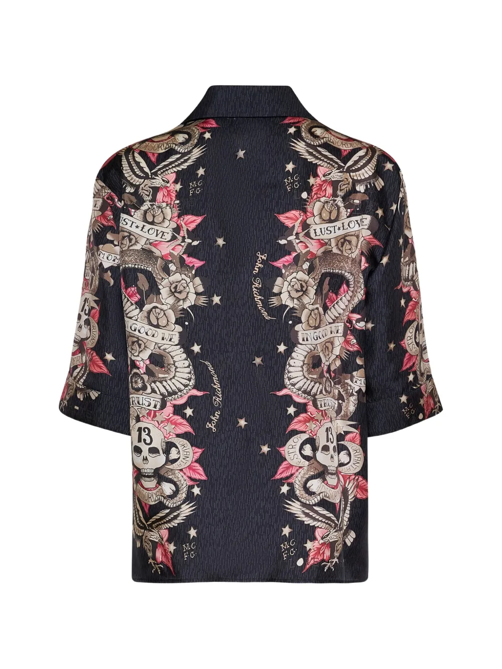 John Richmond Blouse met bloemenprint Zwart