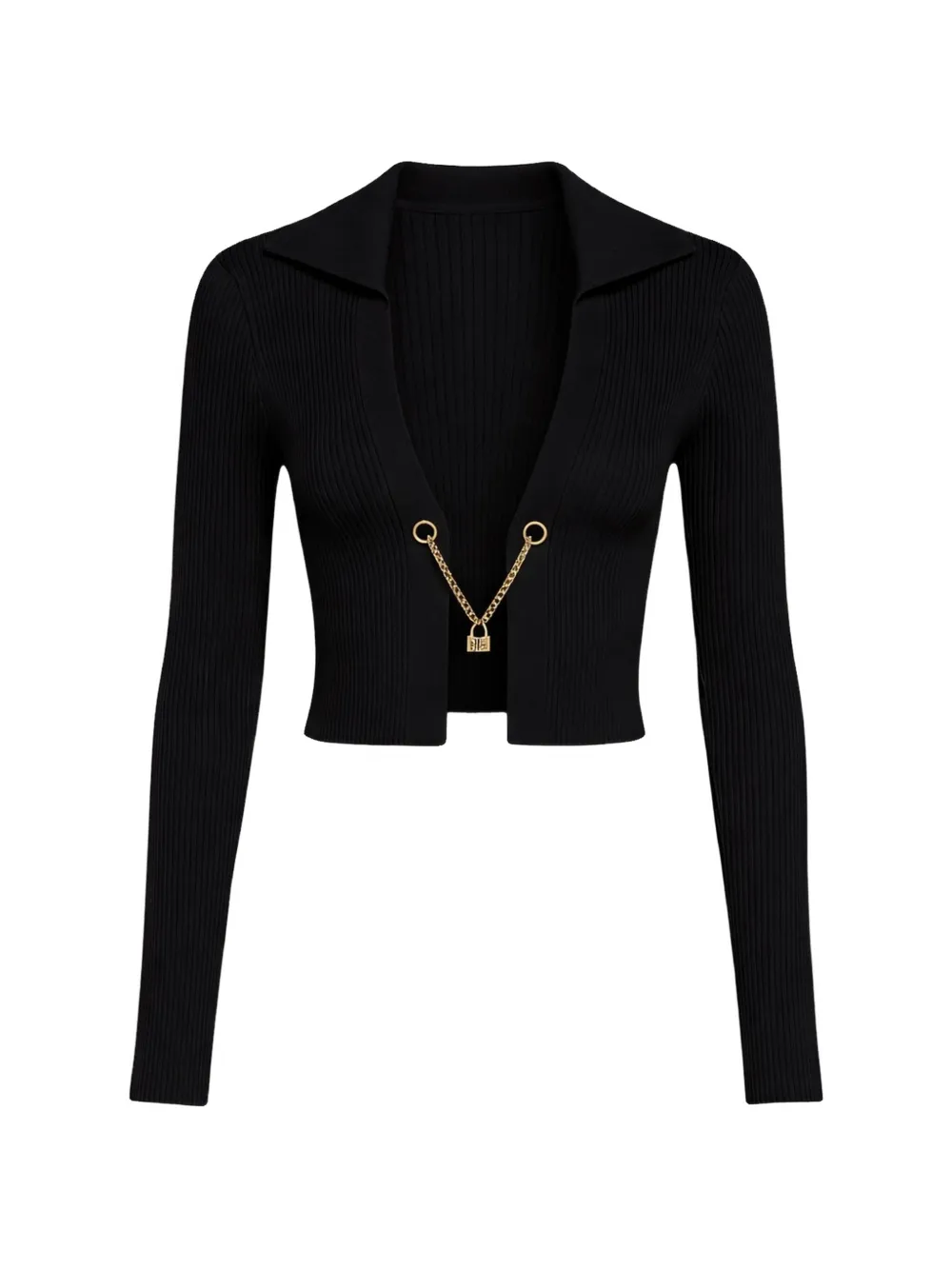 John Richmond ribbed-knit chain-link cardigan - Schwarz