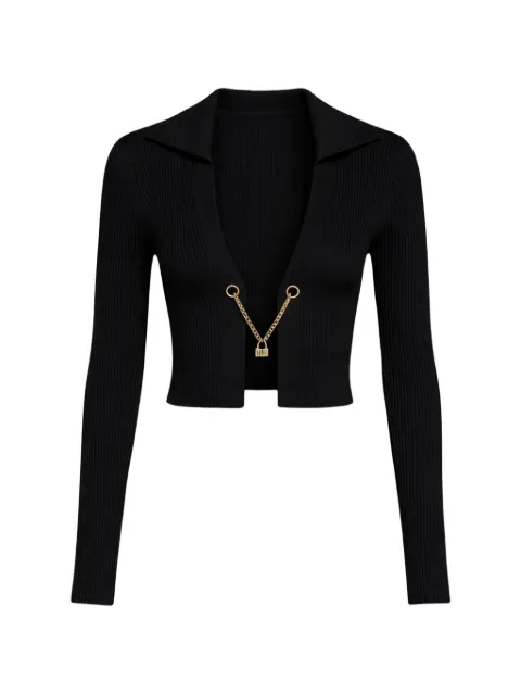 John Richmond ribbed-knit chain-link cardigan