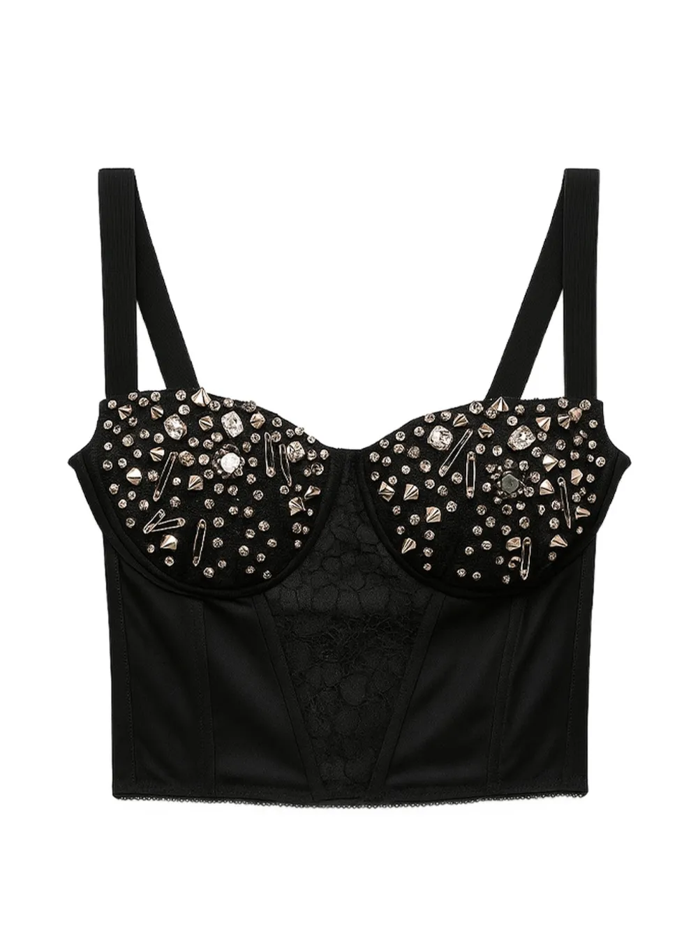 John Richmond Top con borchie - Nero