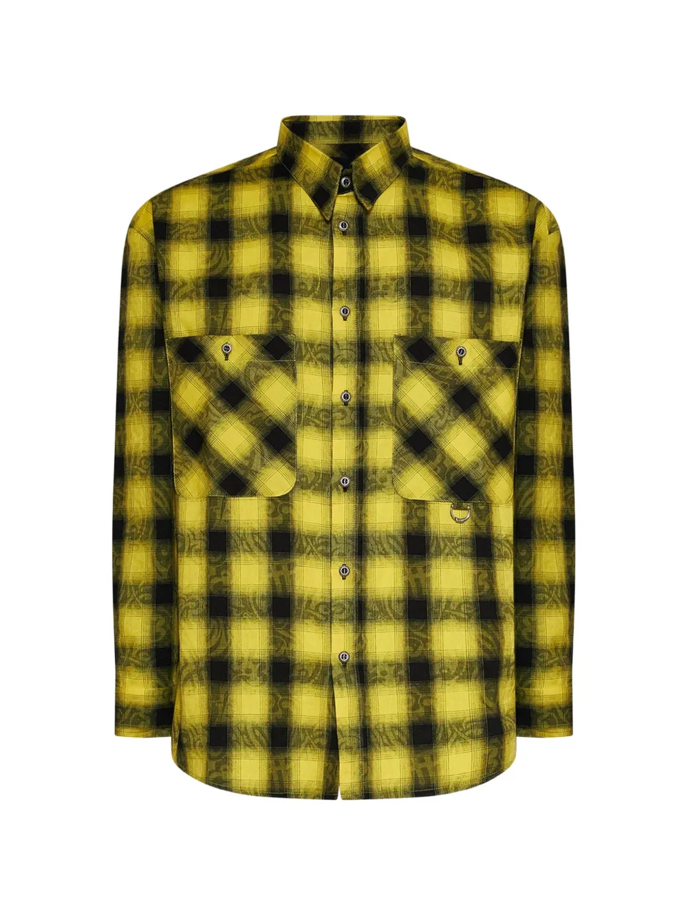 John Richmond chest-pocket checked shirt - Yellow