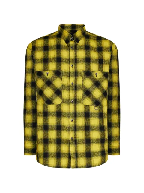 John Richmond chest-pocket checked shirt