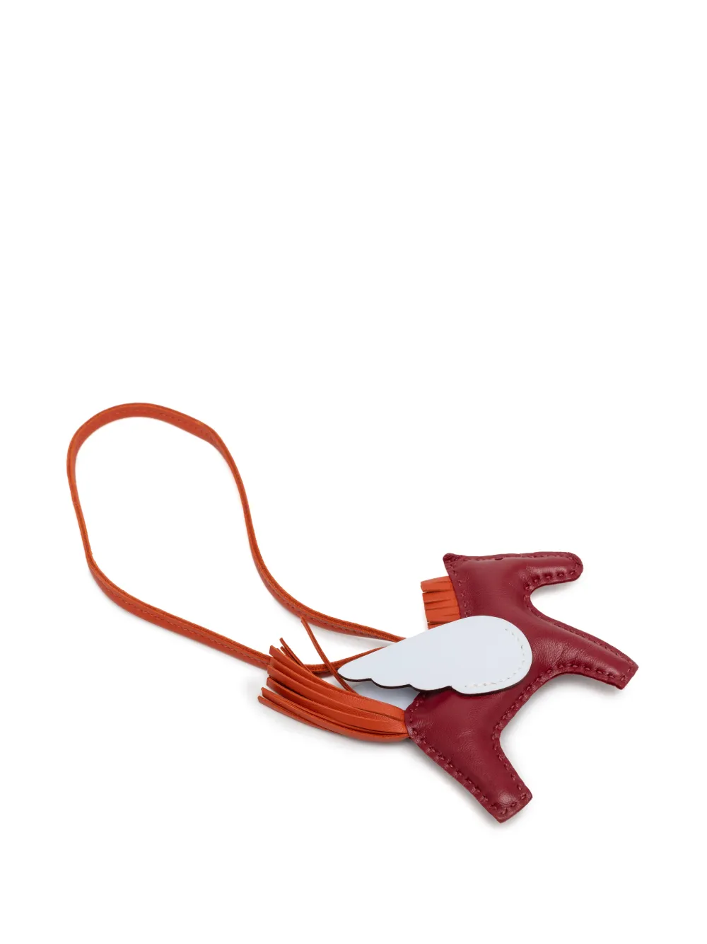  Hermès Pre-owned Portachiavi Milo Grigri Rodeo Pegase Pm In Pelle Di Agnello E Pelle Swift 2022 - Arancione 
