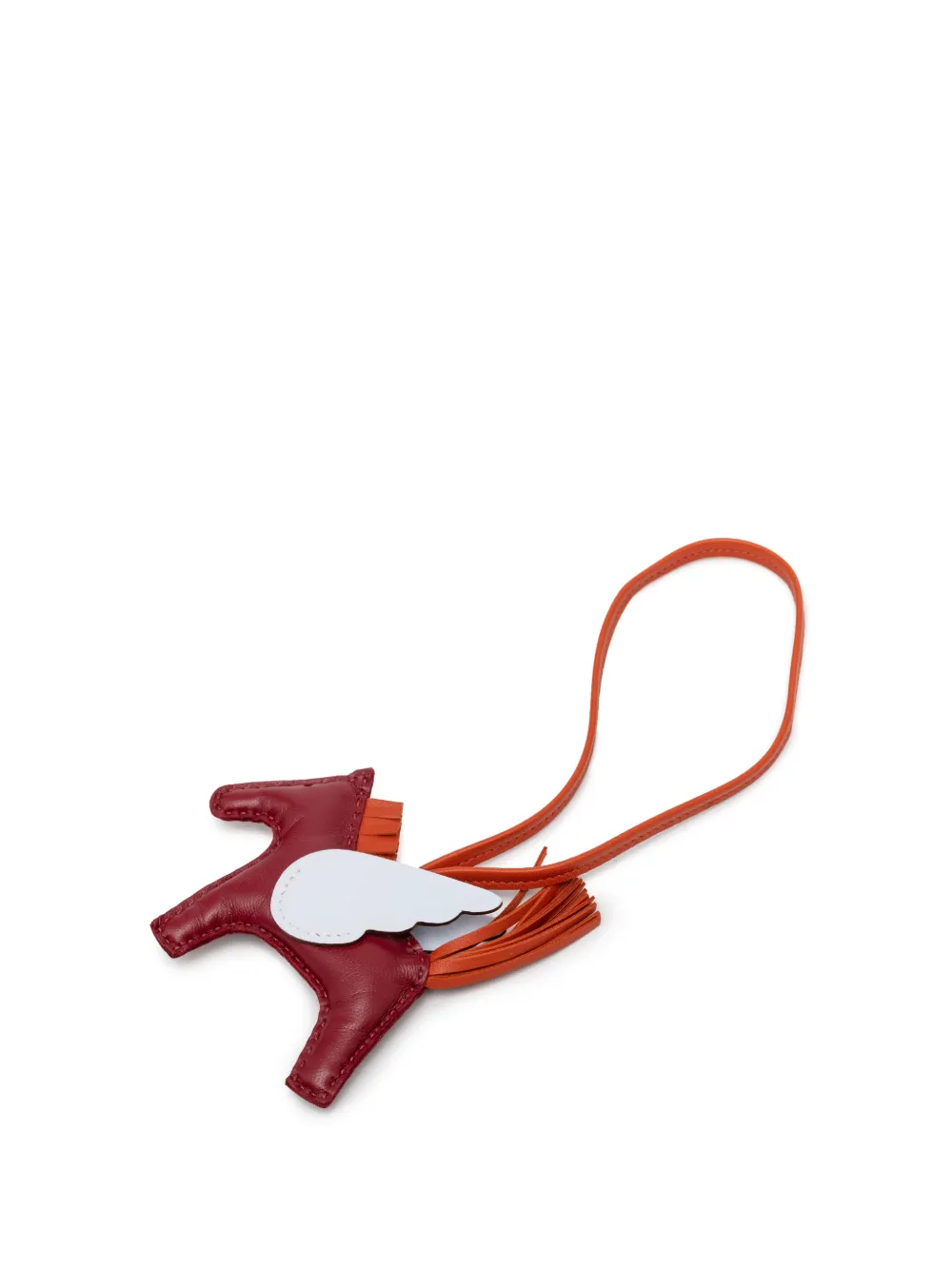 Hermès Pre-Owned 2022 Milo Lambskin and Swift Grigri Rodeo Pegase Bag Charm PM key chain - Arancione