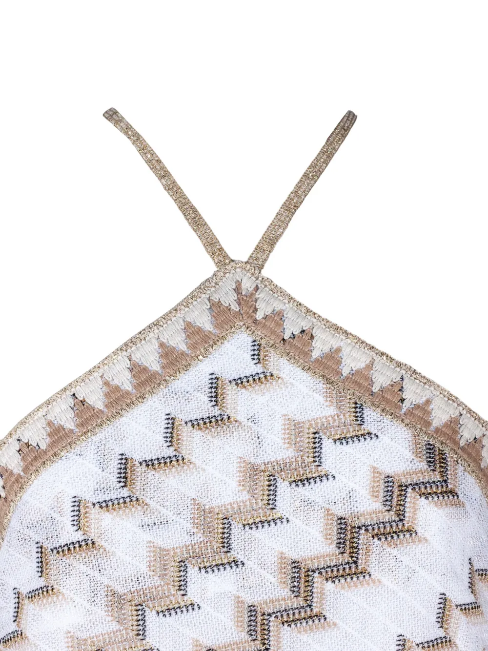 Geometric-Print Halterneck Top