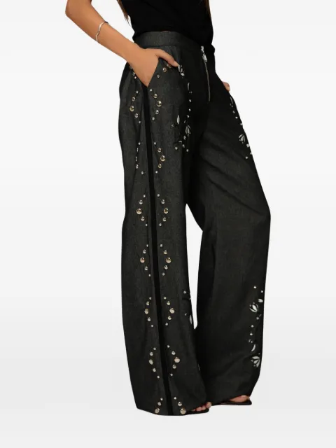 Nafsika Skourti Grammy floral-embroidered trousers
