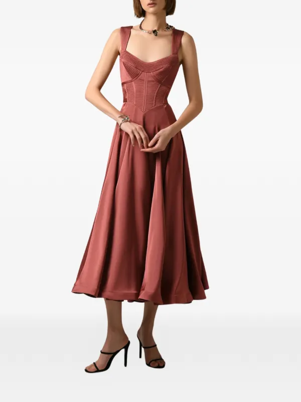 nafsika skourti pink dress Nafsika Skourti The Two-tone Undressed Gown in Wine & Rose