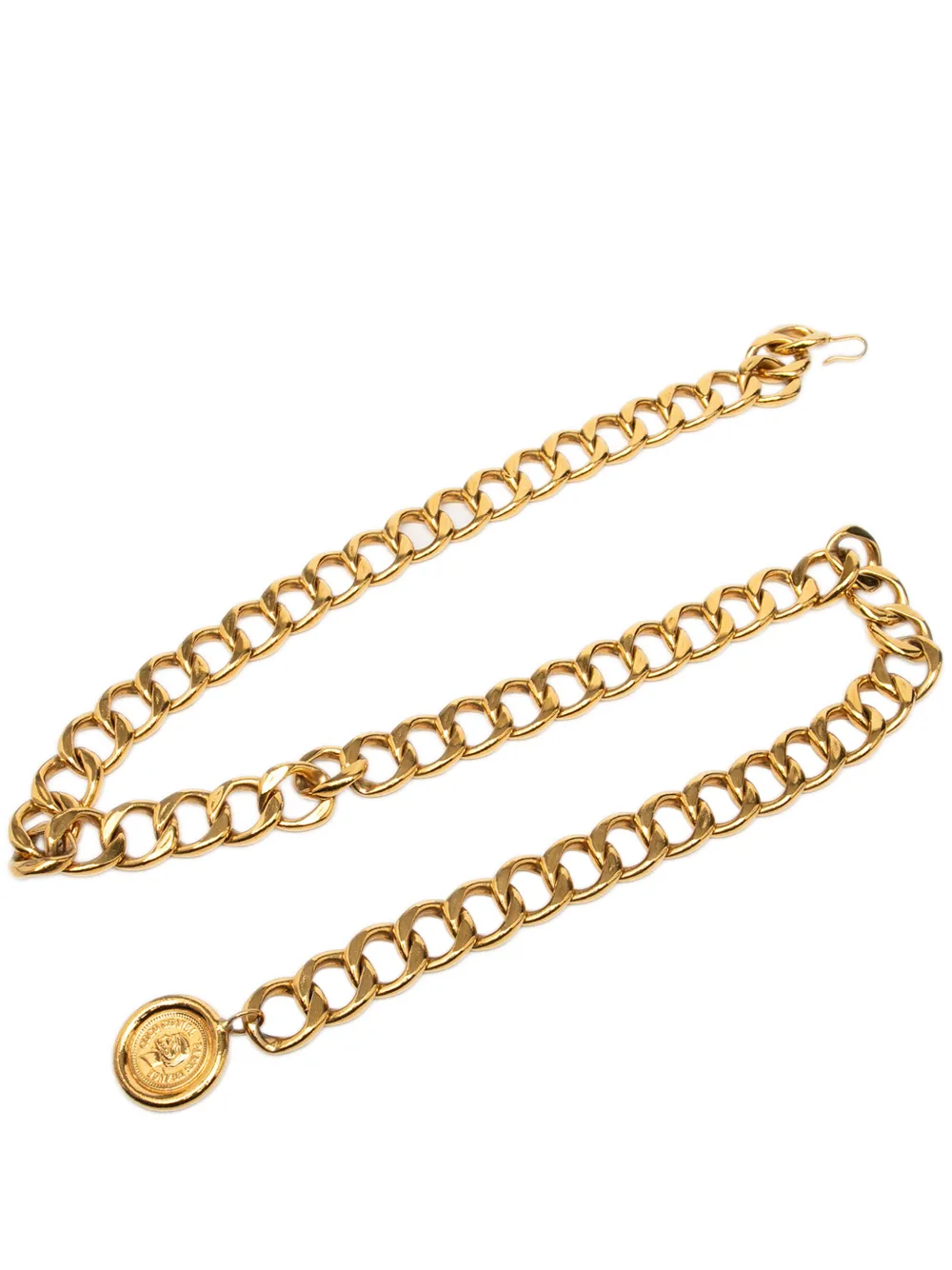 CHANEL Pre-Owned Cintura a catena con medaglione CC placcato in oro 1950-1970