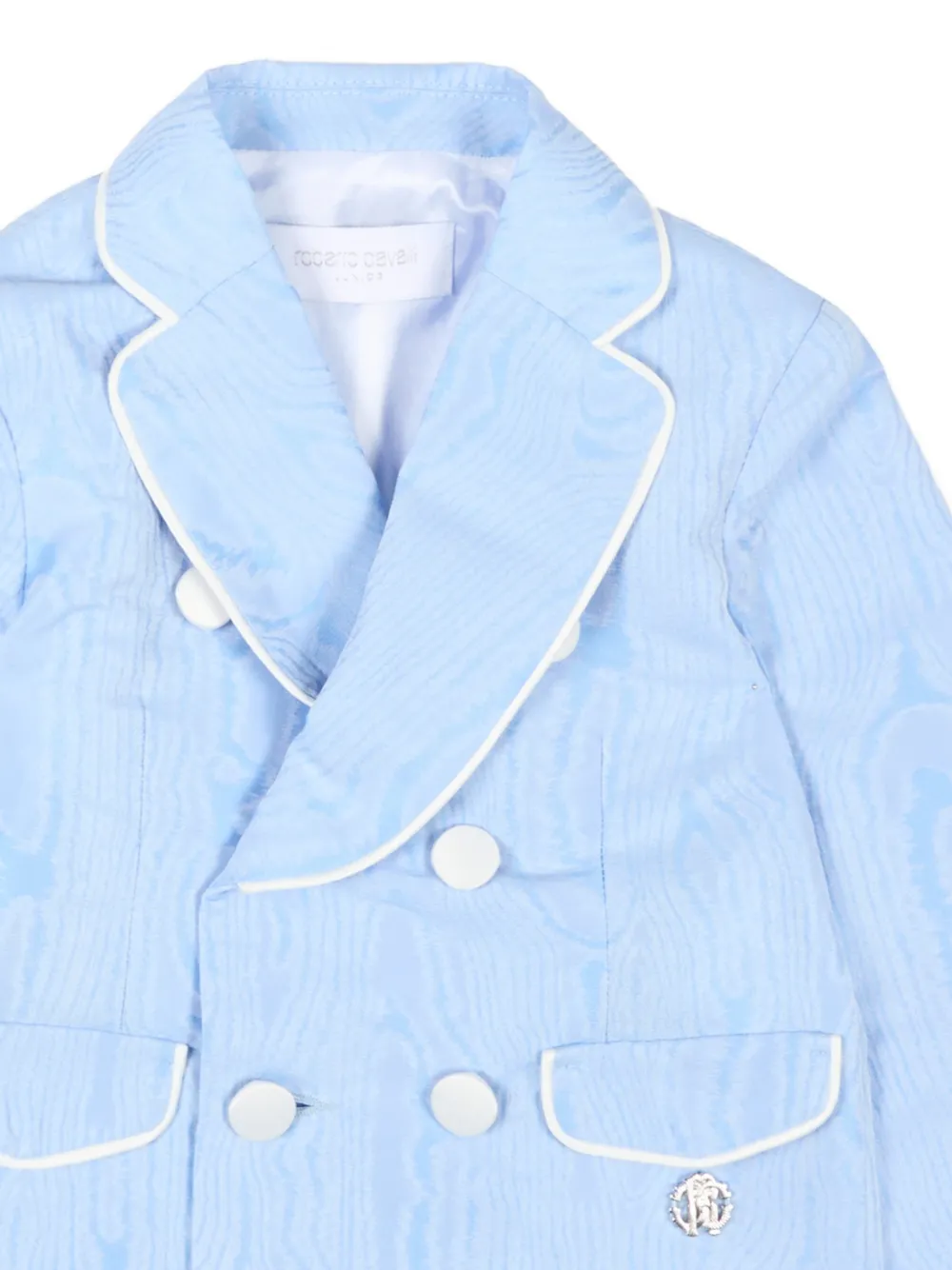  Roberto Cavalli Junior Double-breasted Piped Jacket - Blue 