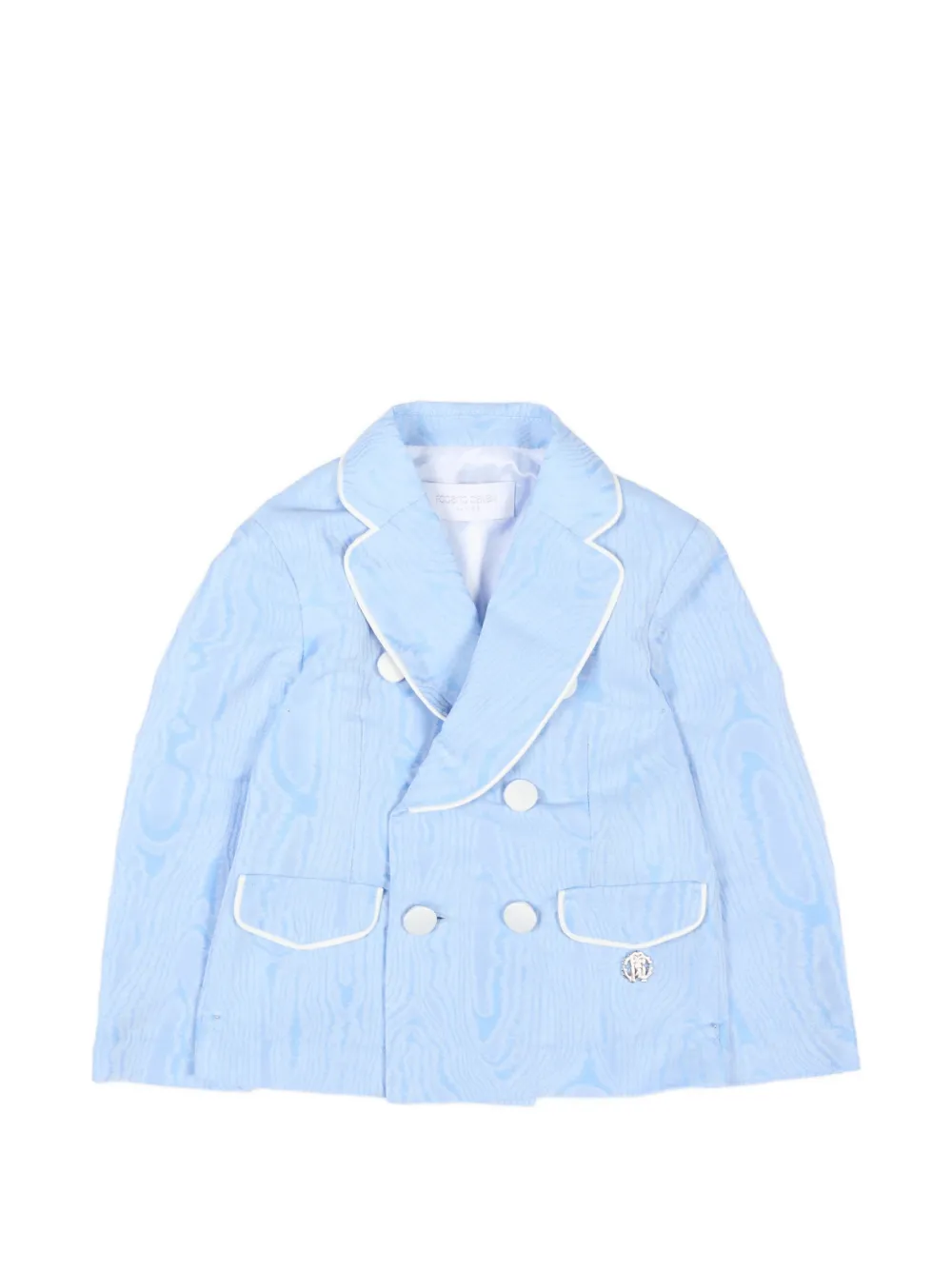 Roberto Cavalli Junior double-breasted piped jacket - Blu
