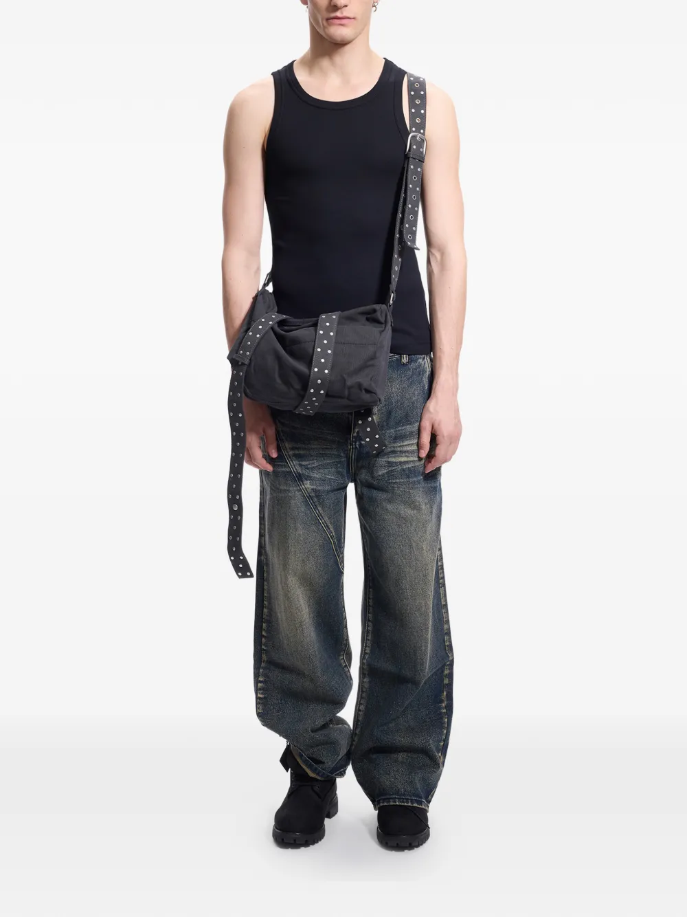 Protémoa Studded Messenger Bag - Black 