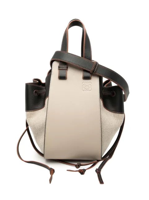 Loewe Pre-Owned 2020 Small Leather and Canvas Hammock Bag satchel