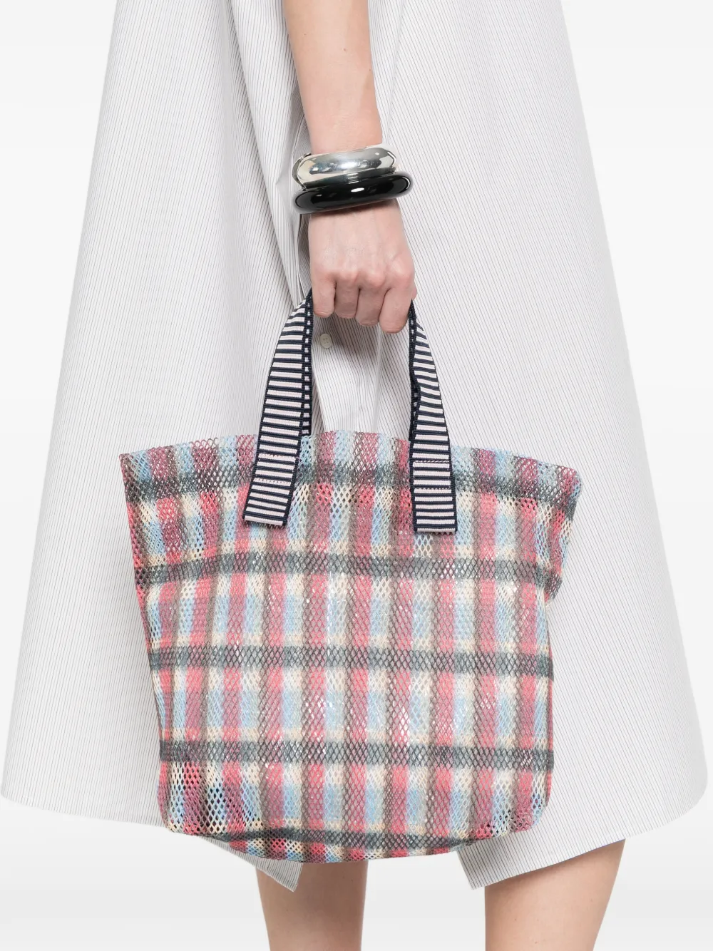 Épice Kanpur geruite shopper Rood