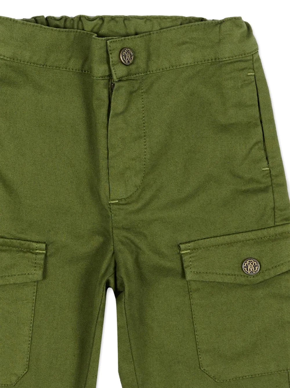  Roberto Cavalli Junior Buttoned Cargo Pants - Green 