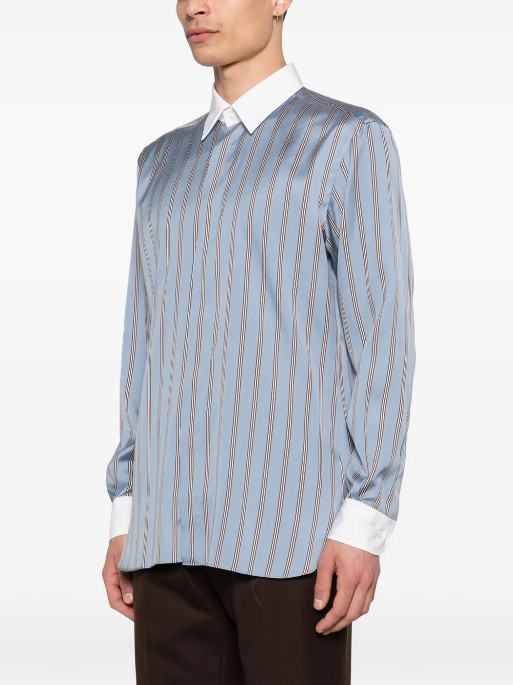 TOM FORD Gestreept overhemd Blauw
