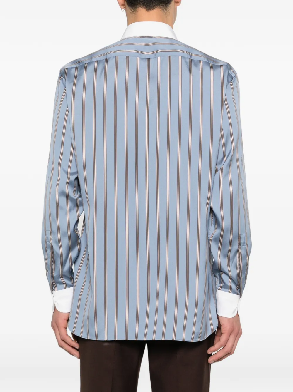 TOM FORD Gestreept overhemd Blauw