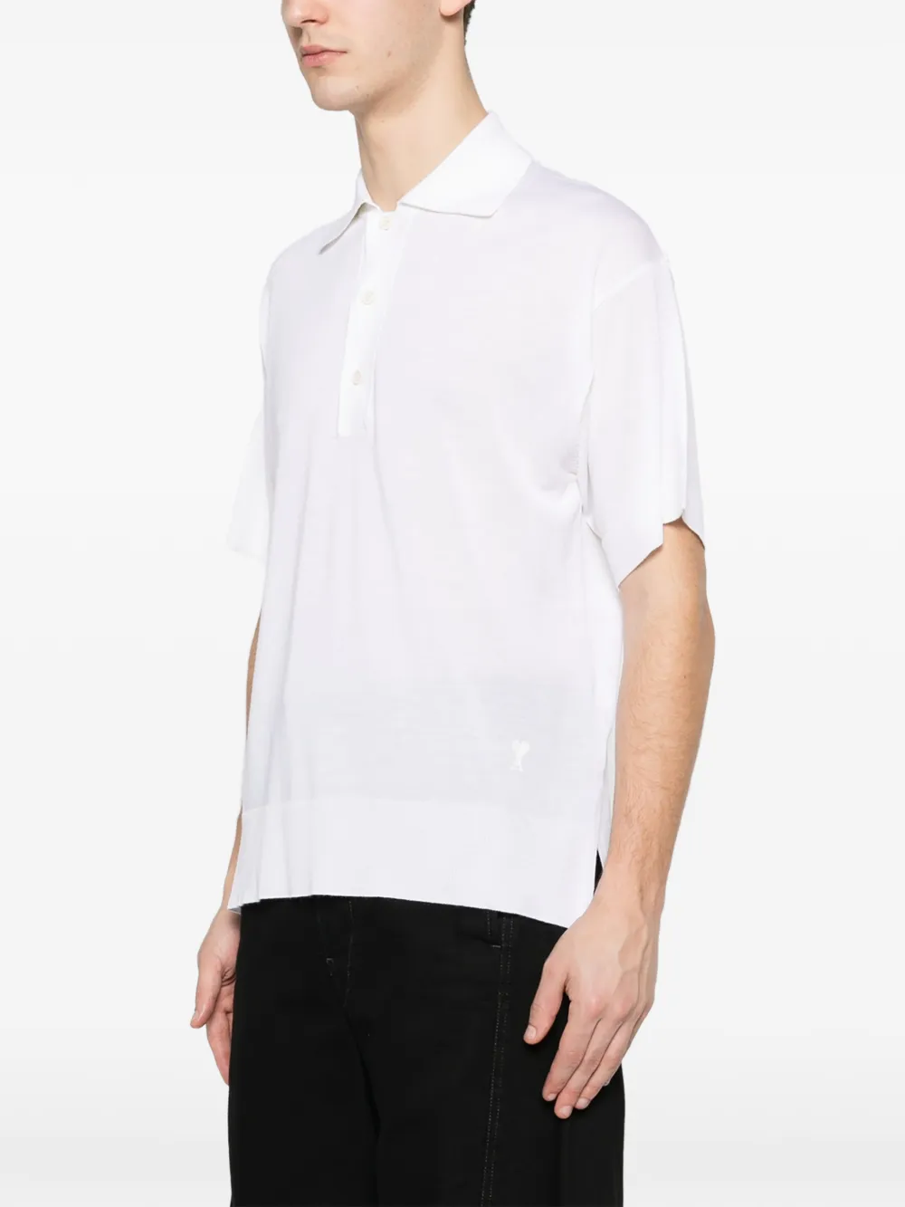 AMI Paris Ami de Coeur wollen poloshirt Wit