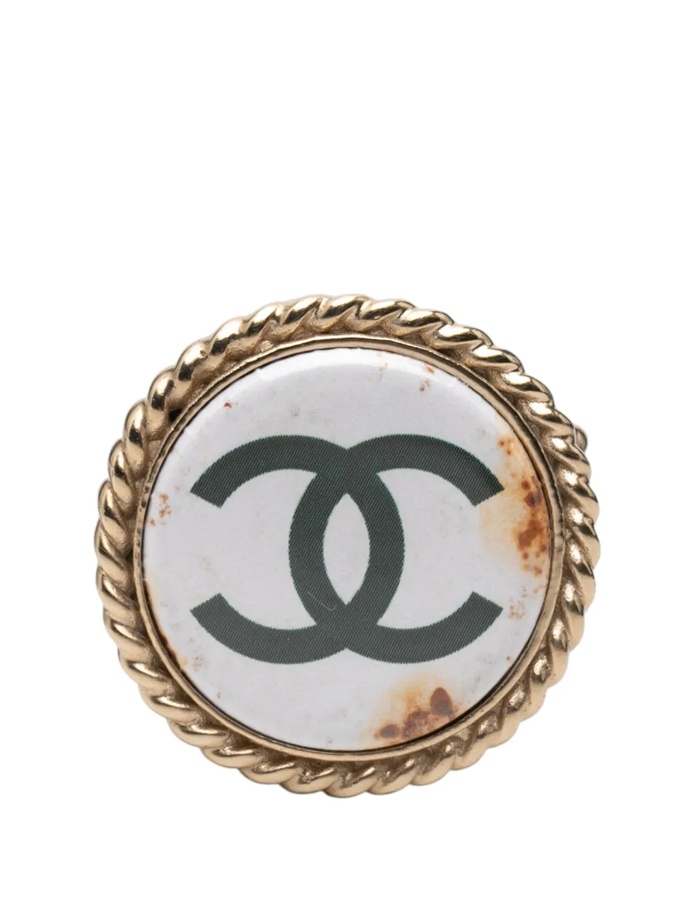 CHANEL Pre-Owned 2008 CC Resin Gold Plated Pin Brooch costume brooch - Oro