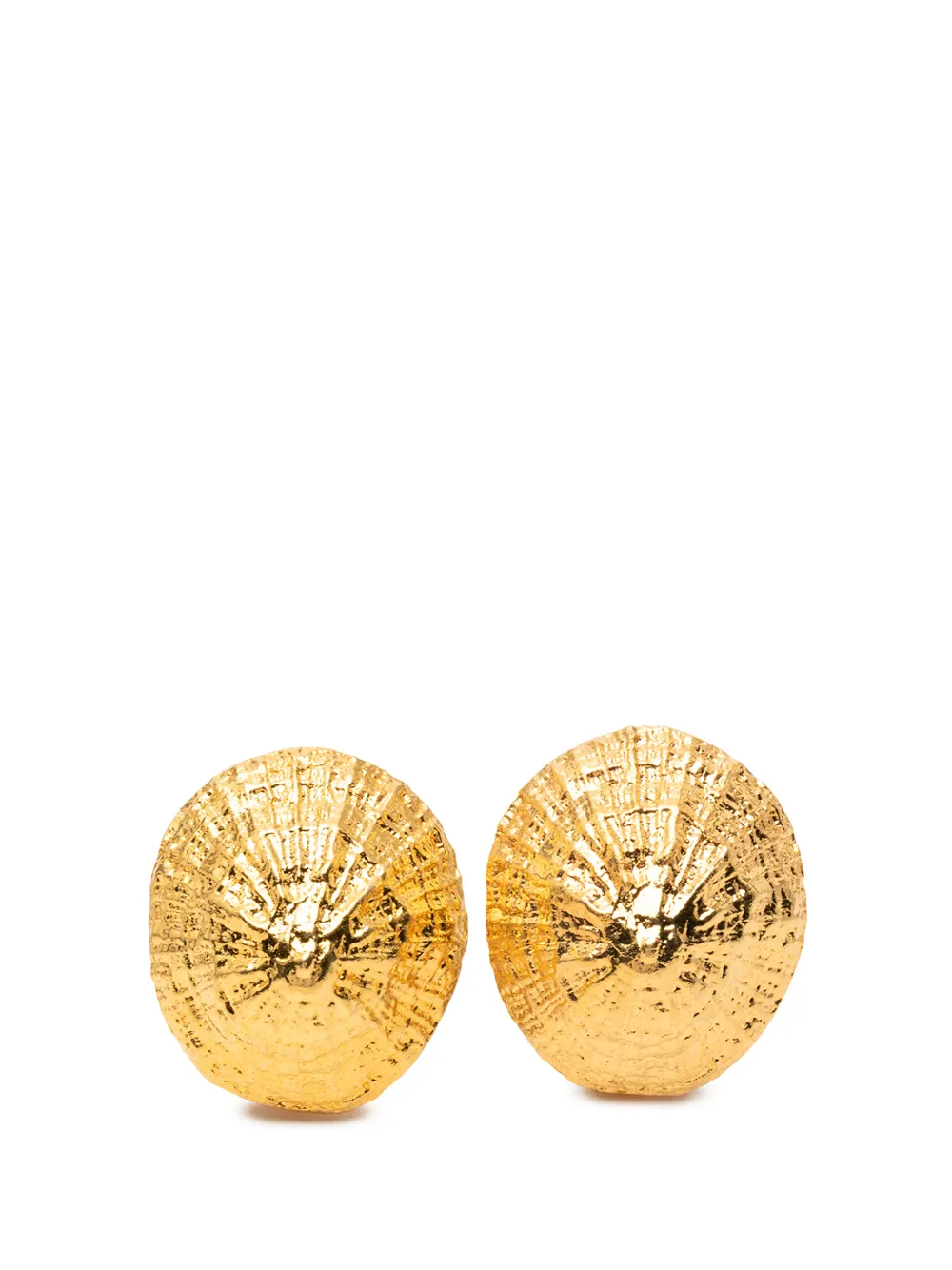 Hermès Pre-Owned 20th Century Gold Plated Shell Shaped Clip On Earrings costume earrings - Oro