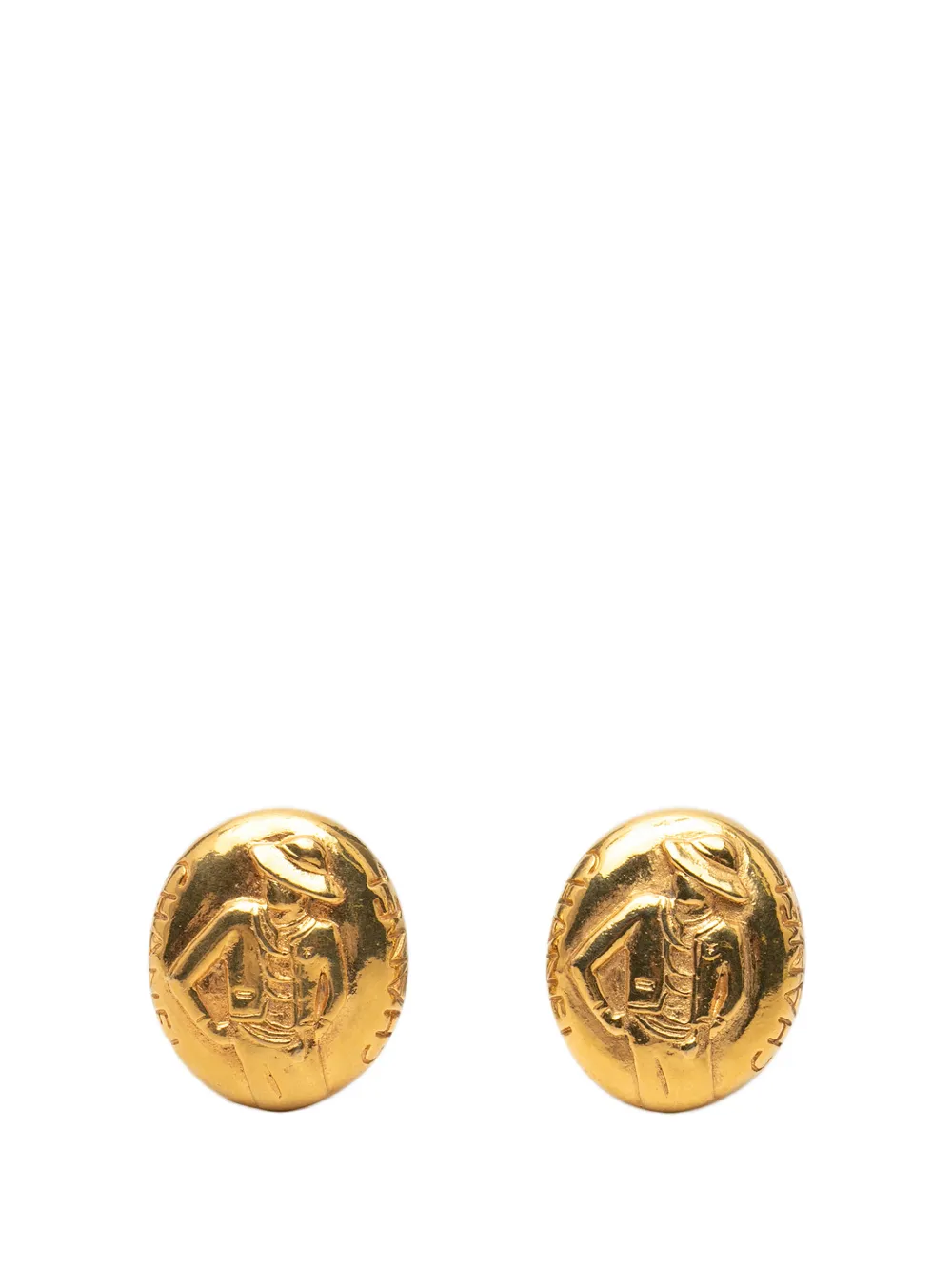CHANEL Pre-Owned 1970-1980 Gold Plated Mademoiselle Clip On Earrings costume earrings - Oro