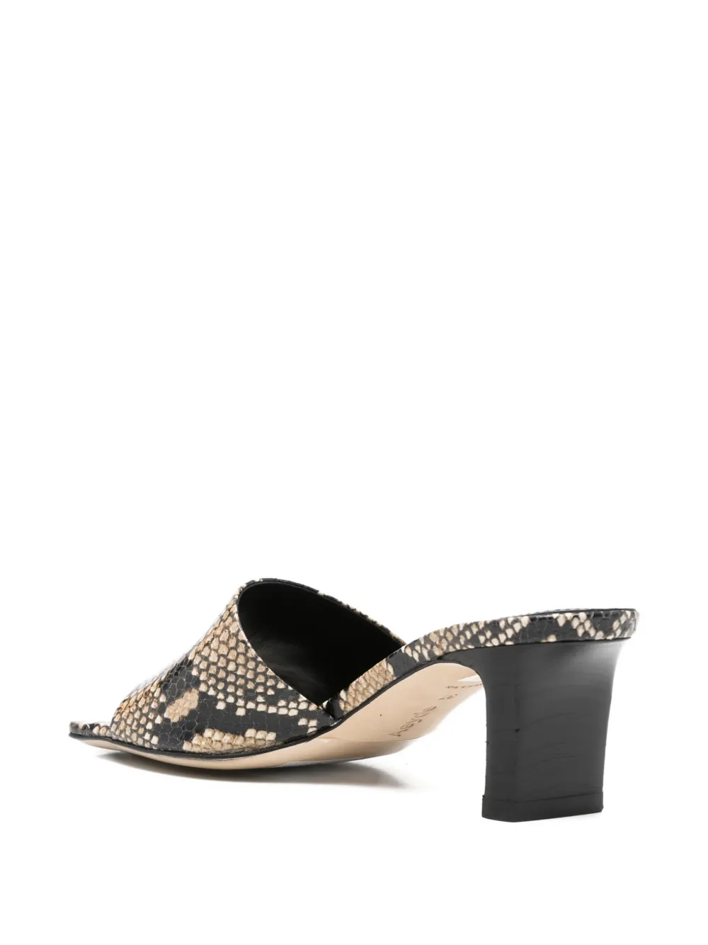 Aeyde Jessie snakeskin-print sandals Beige