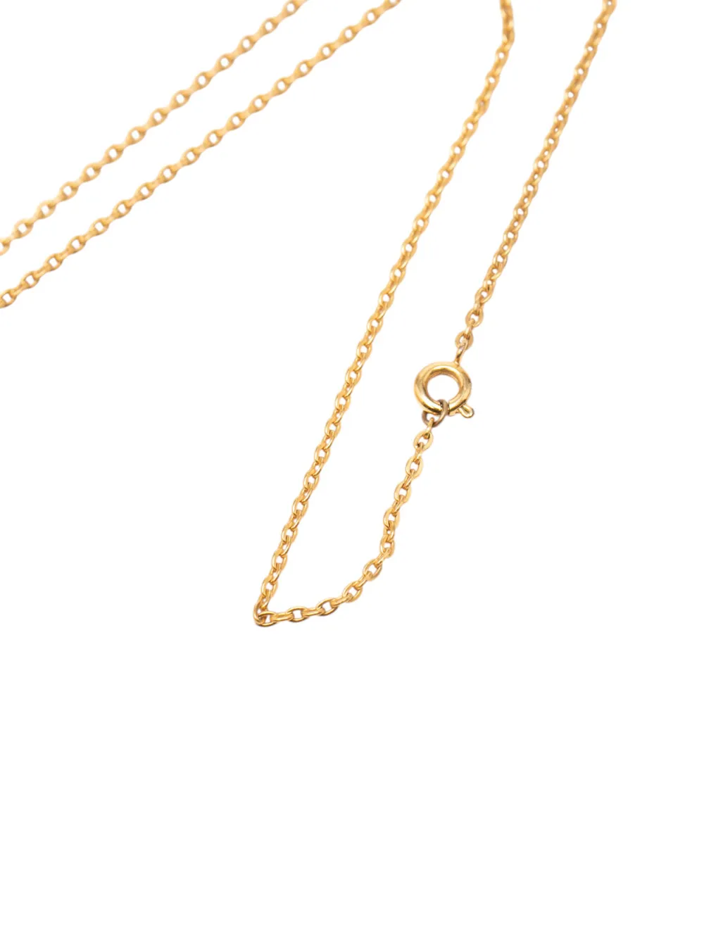 2001 Gold Plated Cc Crystal Clover Pendant Necklace Costume Necklace