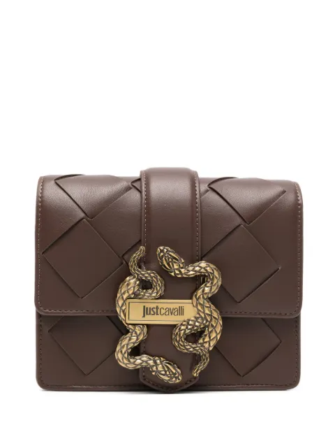 Just Cavalli woven snake leather satchel