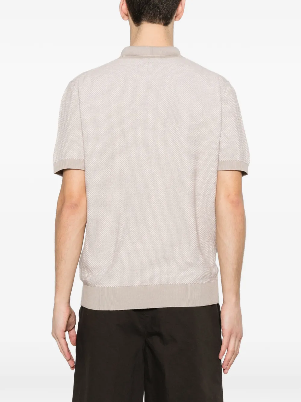 Canali Poloshirt met textuur Beige