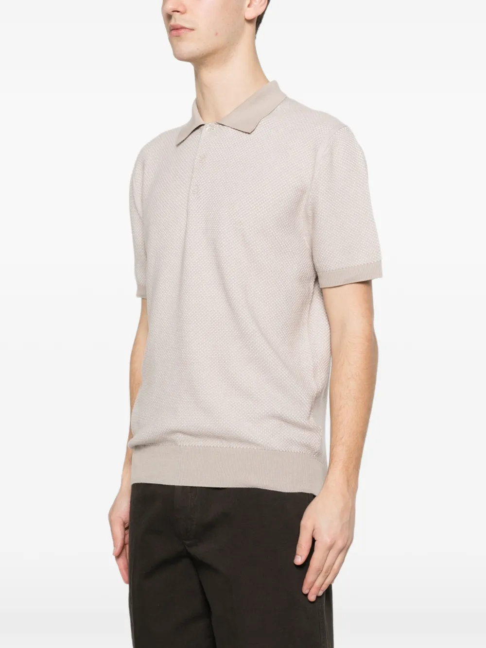 Canali Poloshirt met textuur Beige
