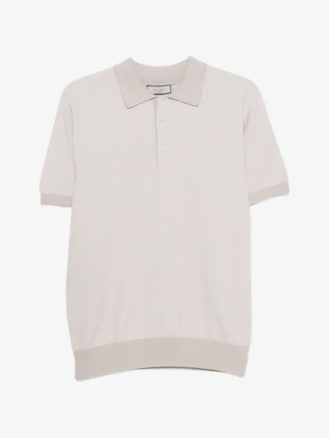 Canali textured-knit polo shirt