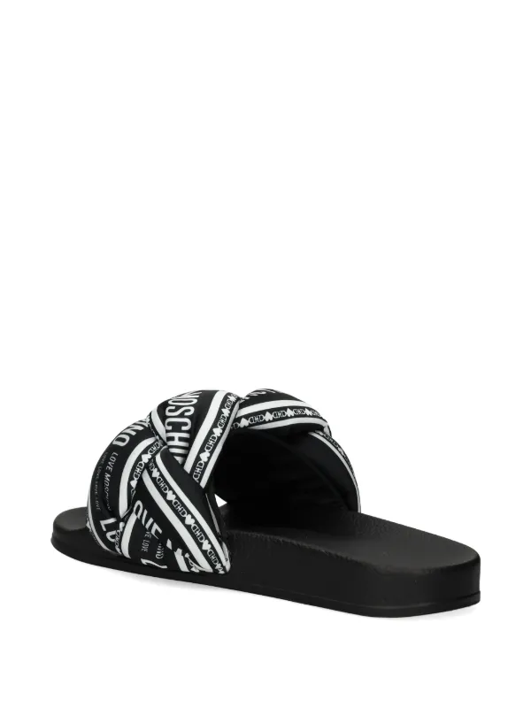 Love Moschino Braided logo-print Sandals | Black | FARFETCH