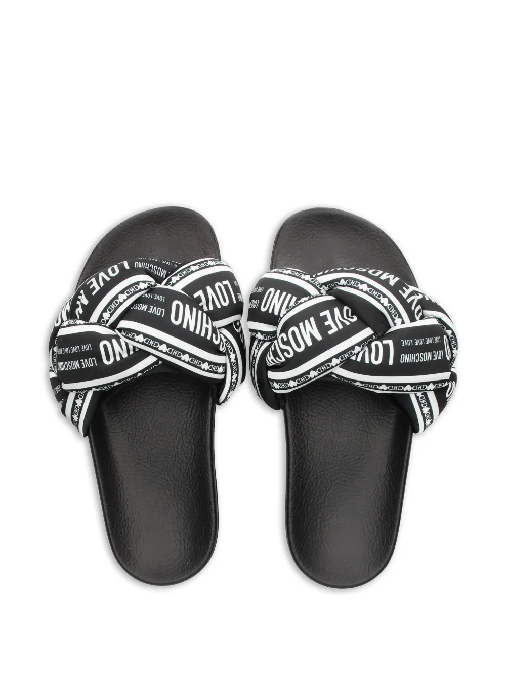 Love Moschino Braided logo-print Sandals | Black | FARFETCH