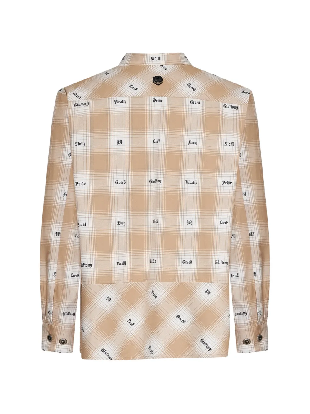 John Richmond Geruit overhemd Beige