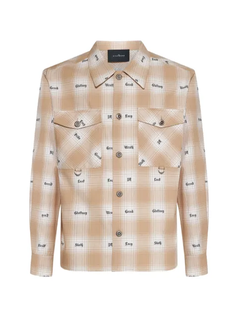 John Richmond camisa con motivo de cuadros