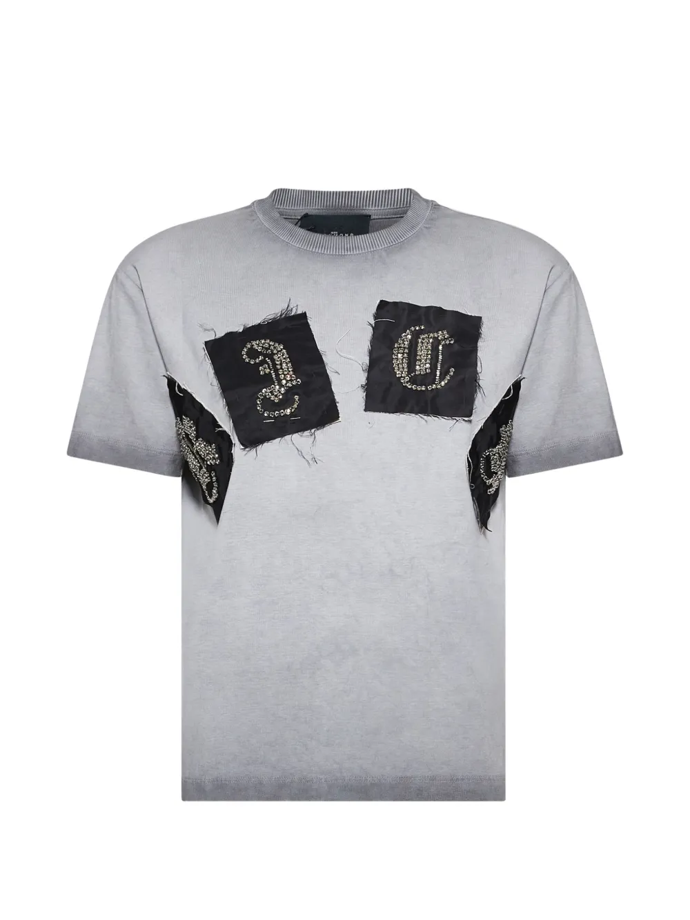 John Richmond T-Shirt im Patchwork-Look - Grau