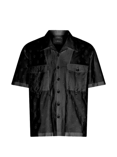 John Richmond monogram-pattern short-sleeve shirt