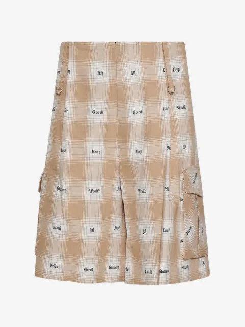 John Richmond shorts cargo con motivo de cuadros