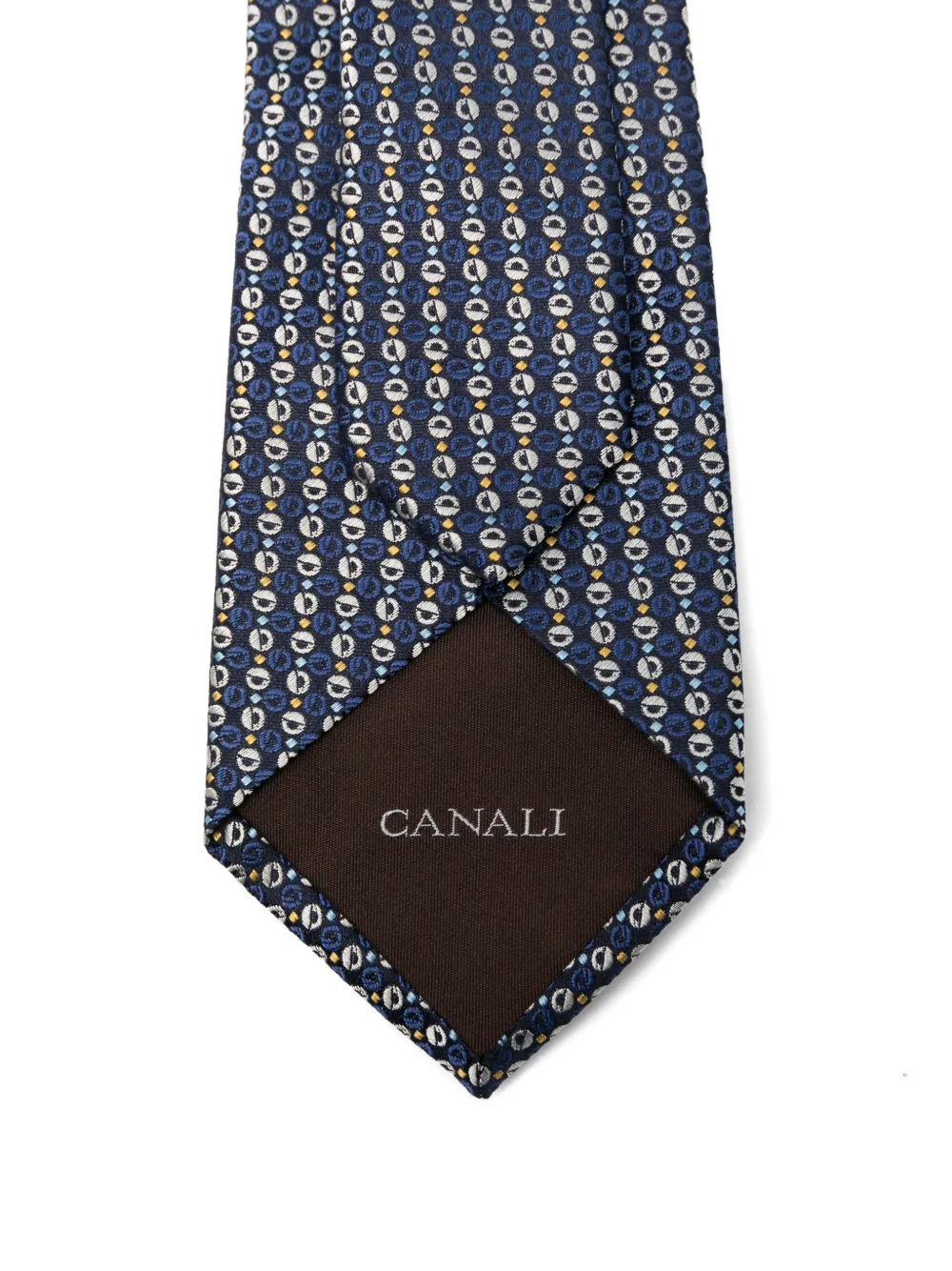  Canali Circular-pattern Tie - Blue 