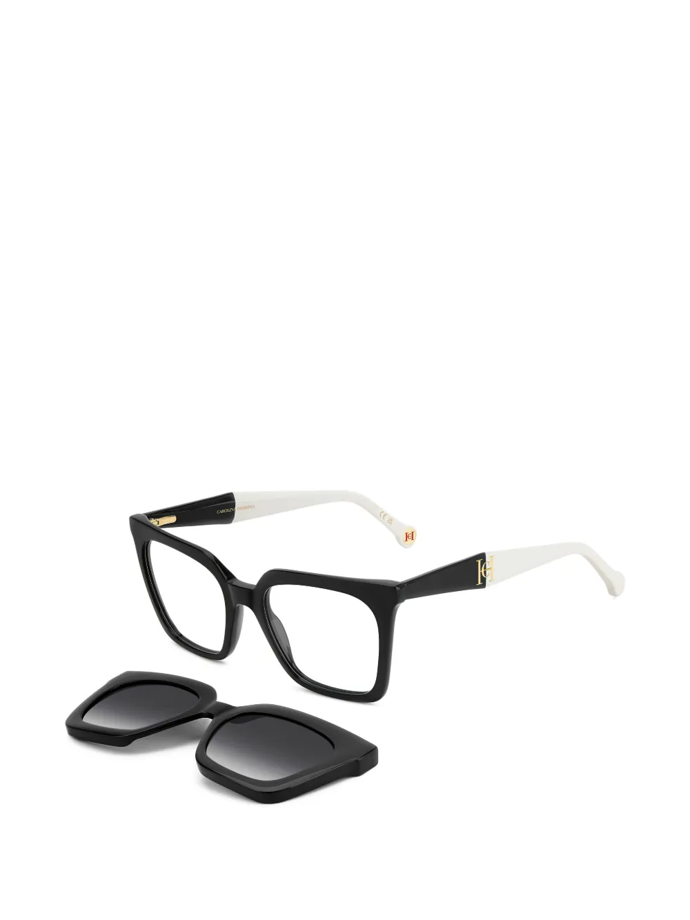  Carolina Herrera Square-frame Logo Glasses - Black 