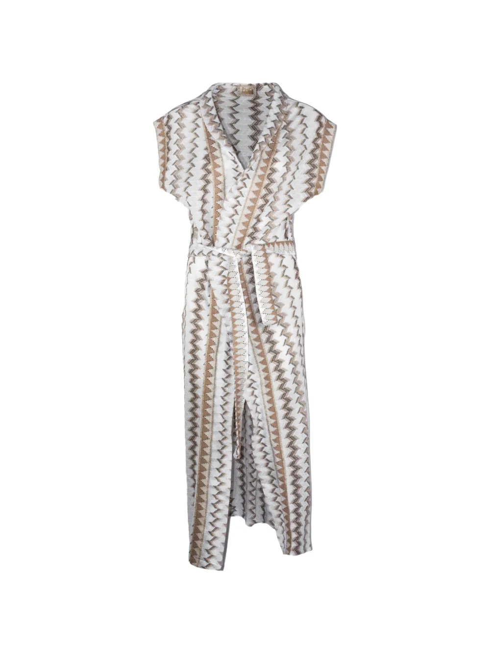 PHO FIRENZE zigzag kimono dress - Bianco
