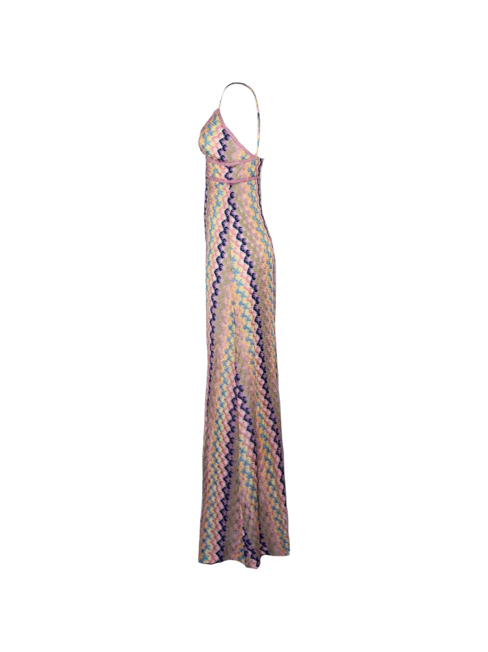  Pho Firenze Wave-pattern V-neck Dress - Neutrals 