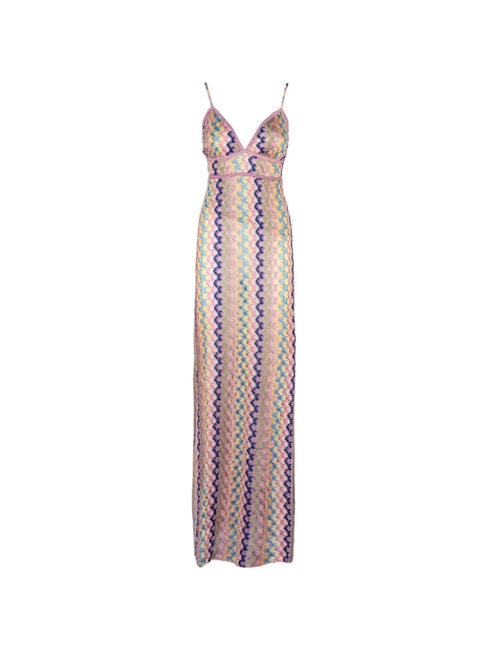 PHO FIRENZE wave-pattern V-neck dress - Toni neutri