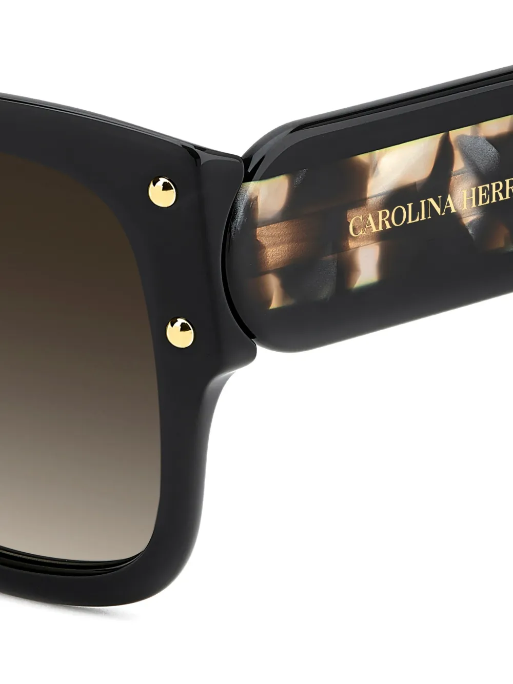  Carolina Herrera Studded Square-frame Sunglasses - Black 
