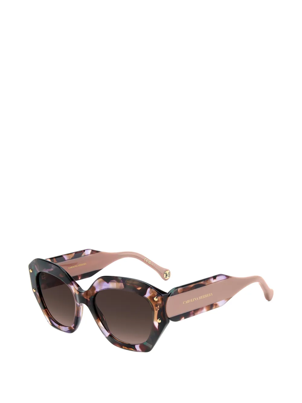  Carolina Herrera Geometric-frame Sunglasses - Brown 