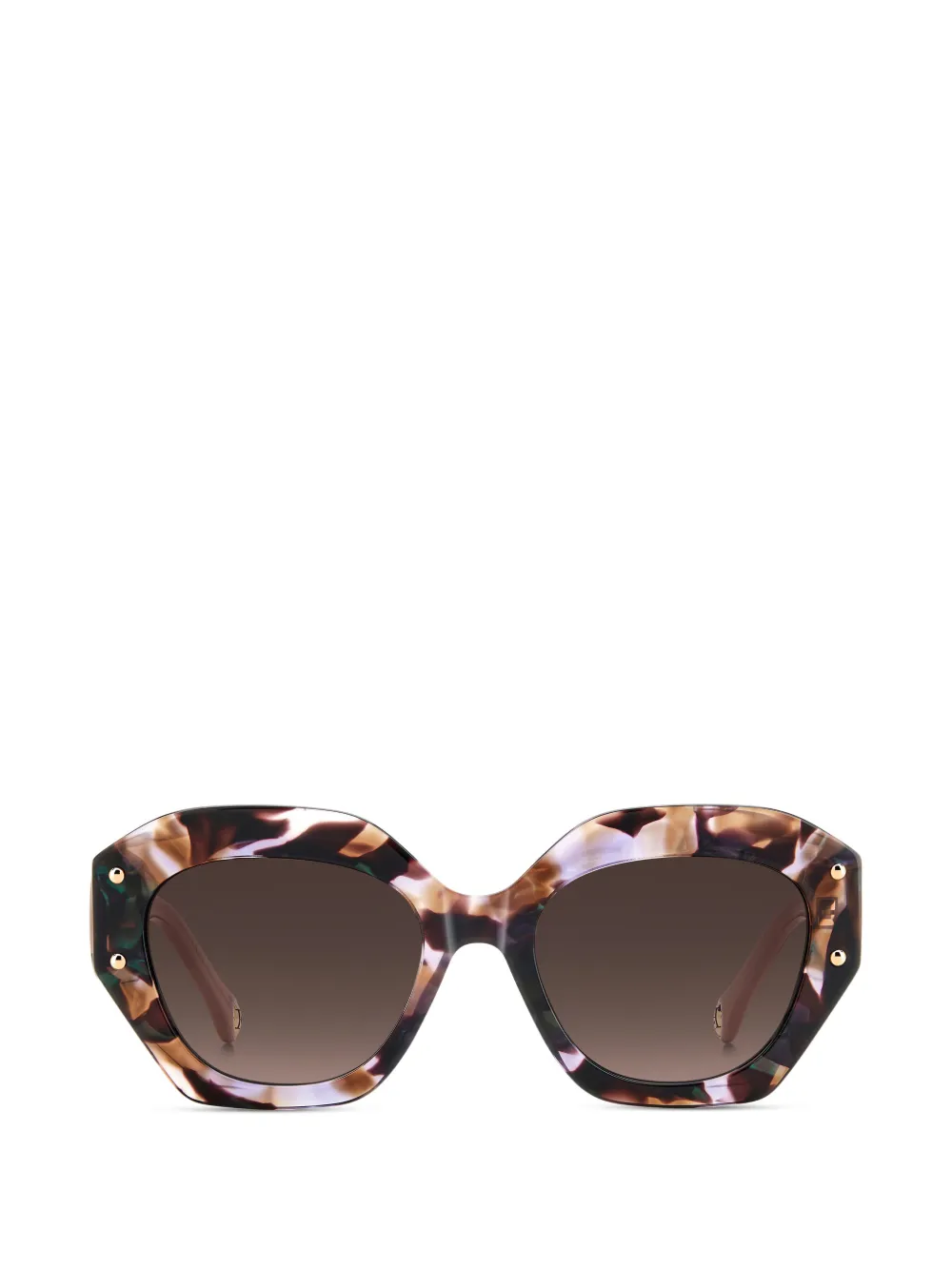 Carolina Herrera geometric-frame sunglasses - Marrone