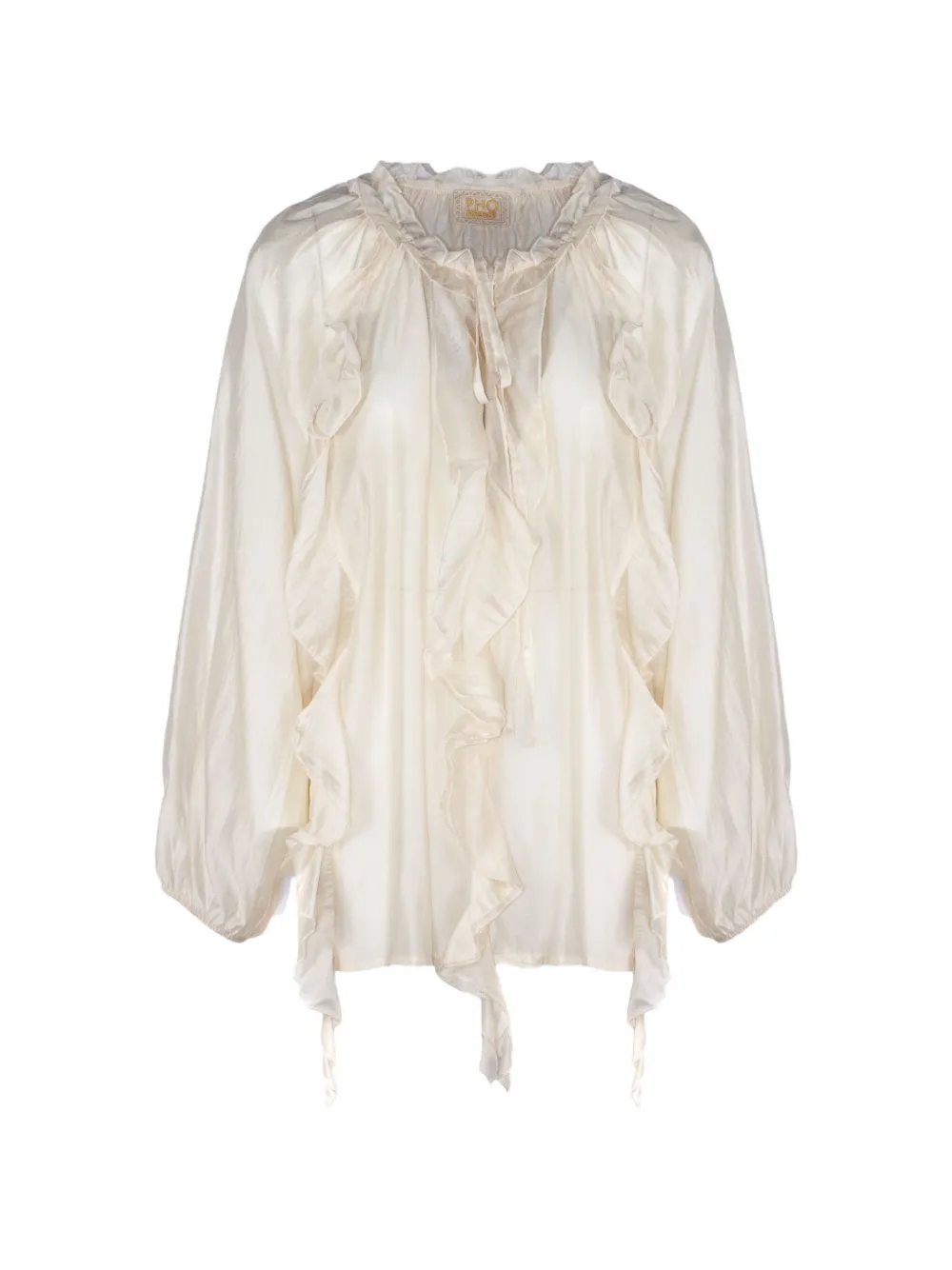 PHO FIRENZE ruffled gathered blouse - Toni neutri