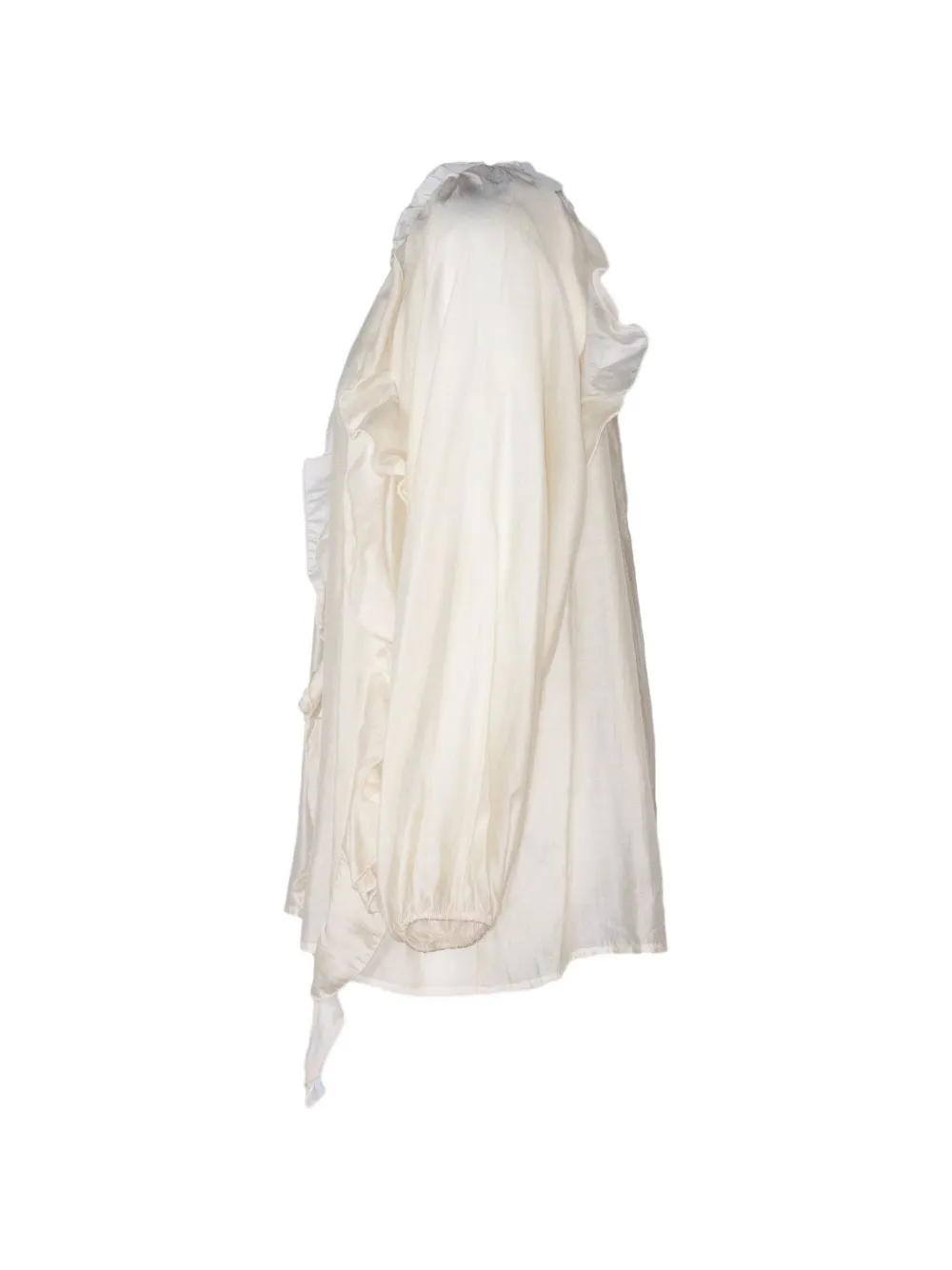  Pho Firenze Ruffled Gathered Blouse - Neutrals 