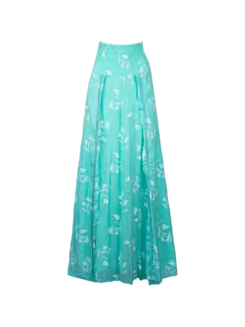 PHO FIRENZE nederdel med blomsterbroderi og sideslids